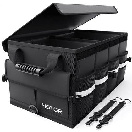 HOTOR front view showing two compartments and organized groceries benefit: quick access