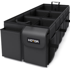 HOTOR front view of organizer showing compartments and neat storage benefit