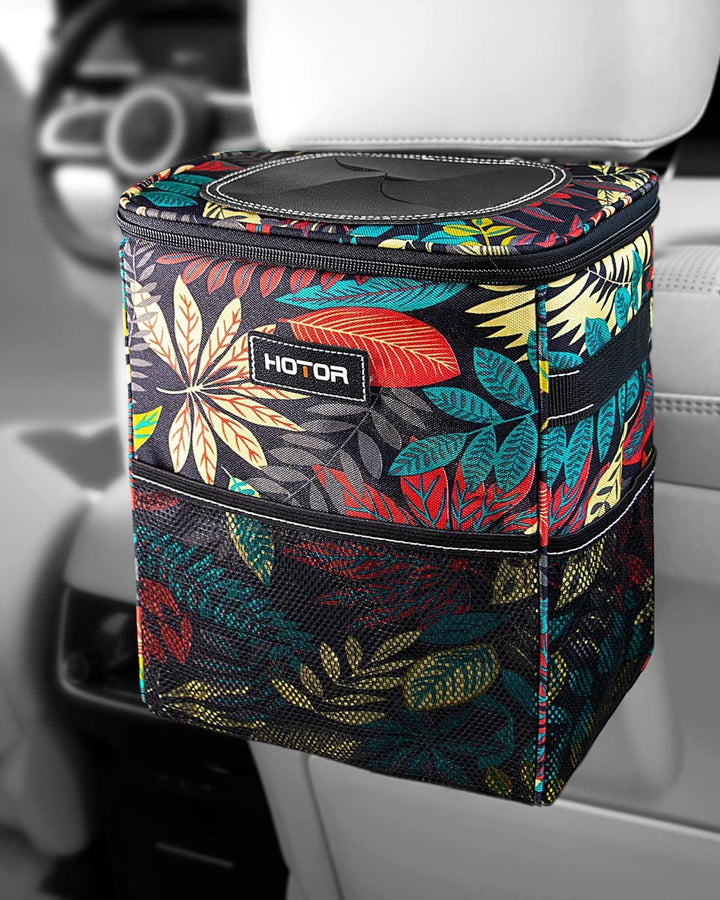 HOTOR front view of compact trash can showing slim profile and clean design