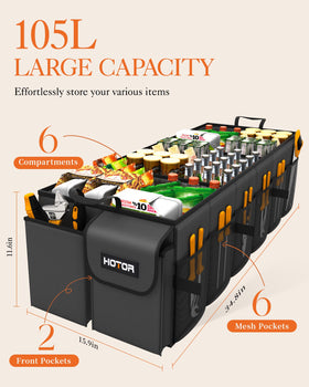 HOTOR placed in SUV trunk demonstrating organized cargo and easy access benefit