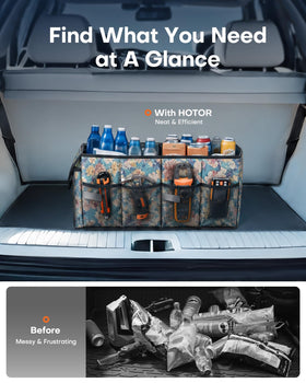HOTOR placed in an SUV trunk illustrating organized cargo benefit