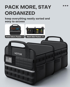 HOTOR trunk organizer folded flat for compact storage benefit: space-saving