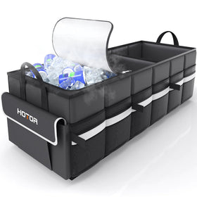 HOTOR front view showing full 69L capacity and organized compartments benefit