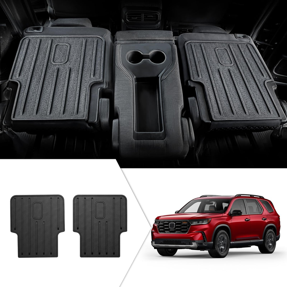 HOUCLEMIC front view of backrest mat showing full coverage and protection