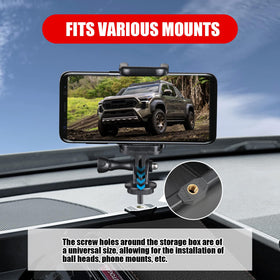 HOUCLEMIC ELECFRESH with mounted phone holder demonstrating secure accessory attachment