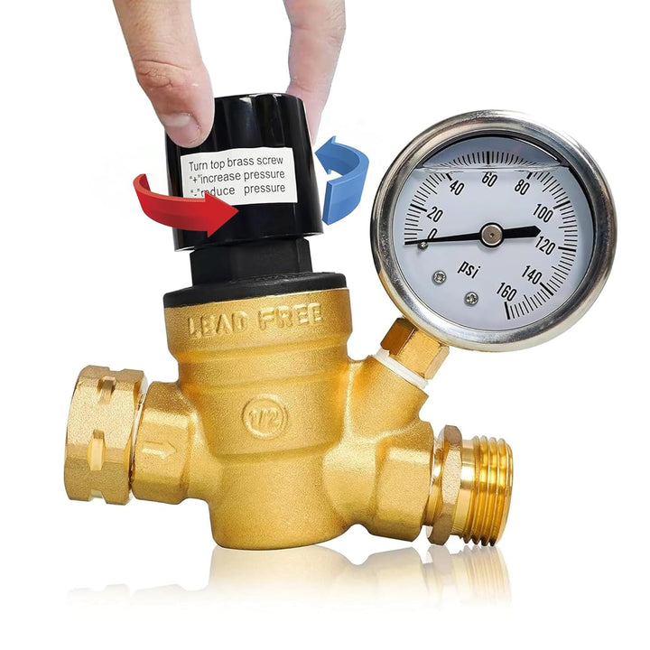 Hourleey front view regulator showing fittings and gauge for reliable pressure control