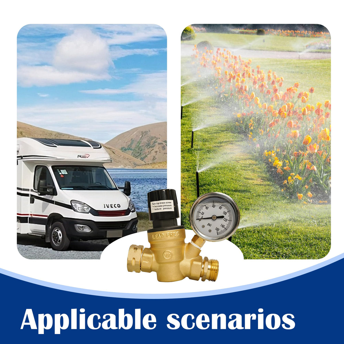 Hourleey lifestyle RV hookup scene showing safer campsite water connection benefits