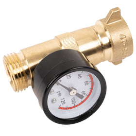 Hourleey regulator gauge close-up displaying readable pressure indicator