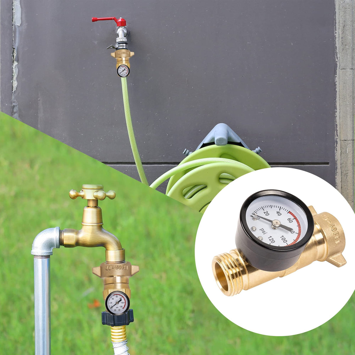 Hourleey regulator beside garden hose for scale and easy sizing