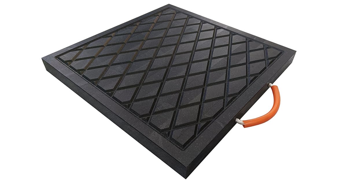 HOUSESET front view of 12x12x1in pad showing full footprint and stability benefit