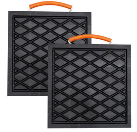 HOUSESET front view of two 12x12 jack pads for easy storage benefit