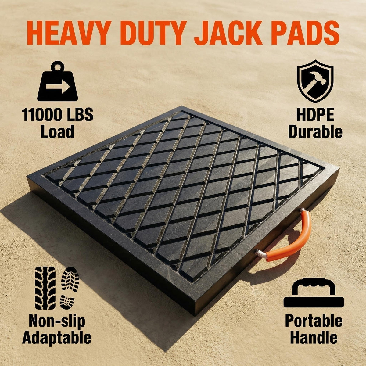 HOUSESET pad under RV jack on grass preventing sinking and tilt