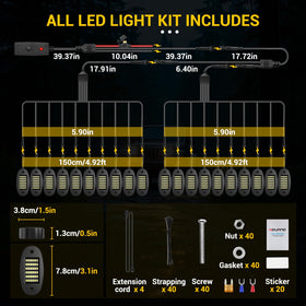 Hovano rock lights on boat deck at night demonstrating weatherproof lighting for safety