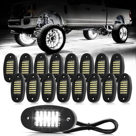 Hovano front view of 16 white LED pods showing compact durable design and bright lighting benefit