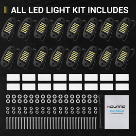 Hovano night off-road scene showing bright pure-white illumination improving field visibility