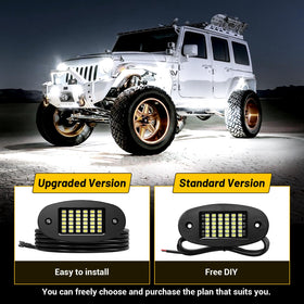 Hovano close-up of single pod lens highlighting LED cluster and durable housing benefit