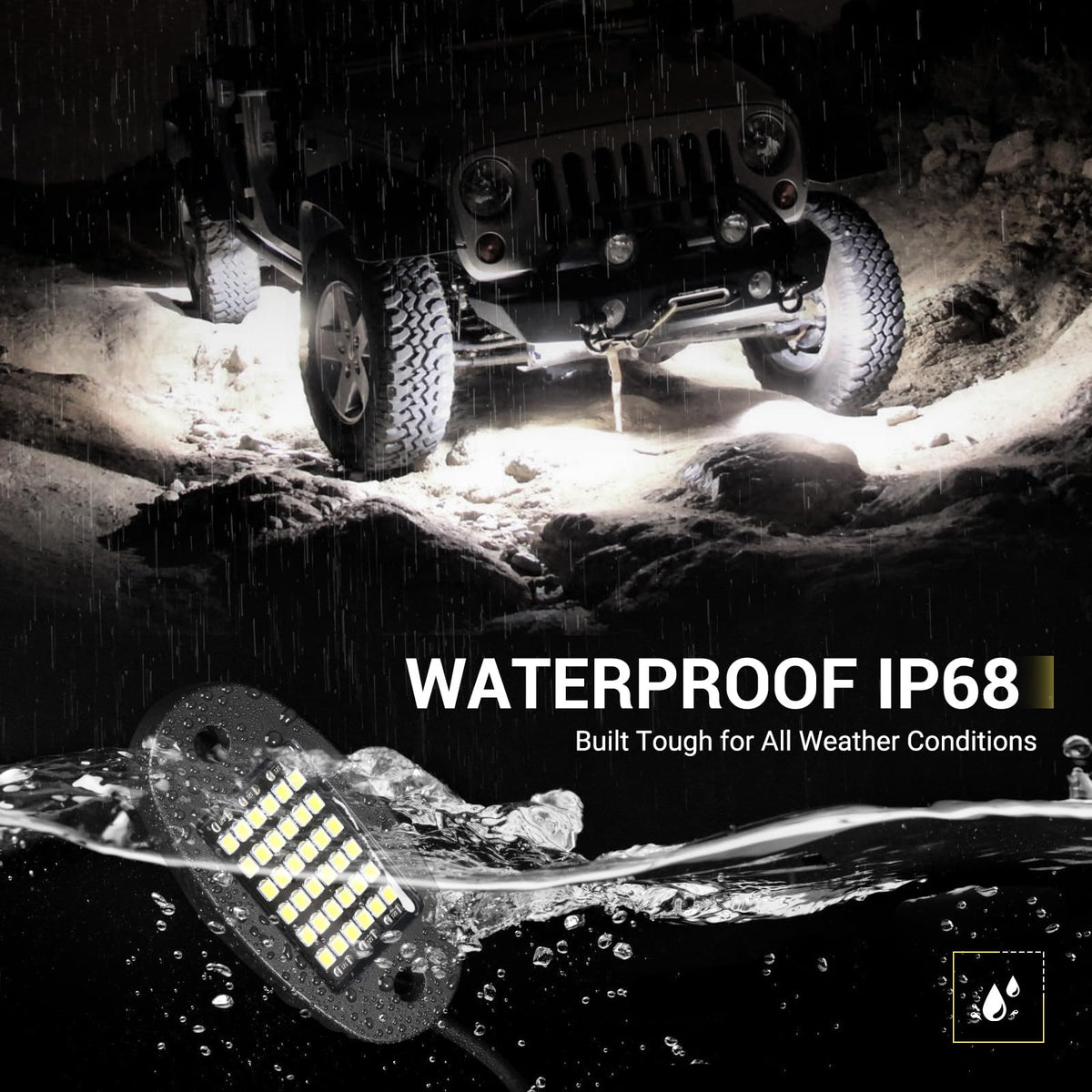 Hovano installed undercarriage view demonstrating added visibility and style while driving