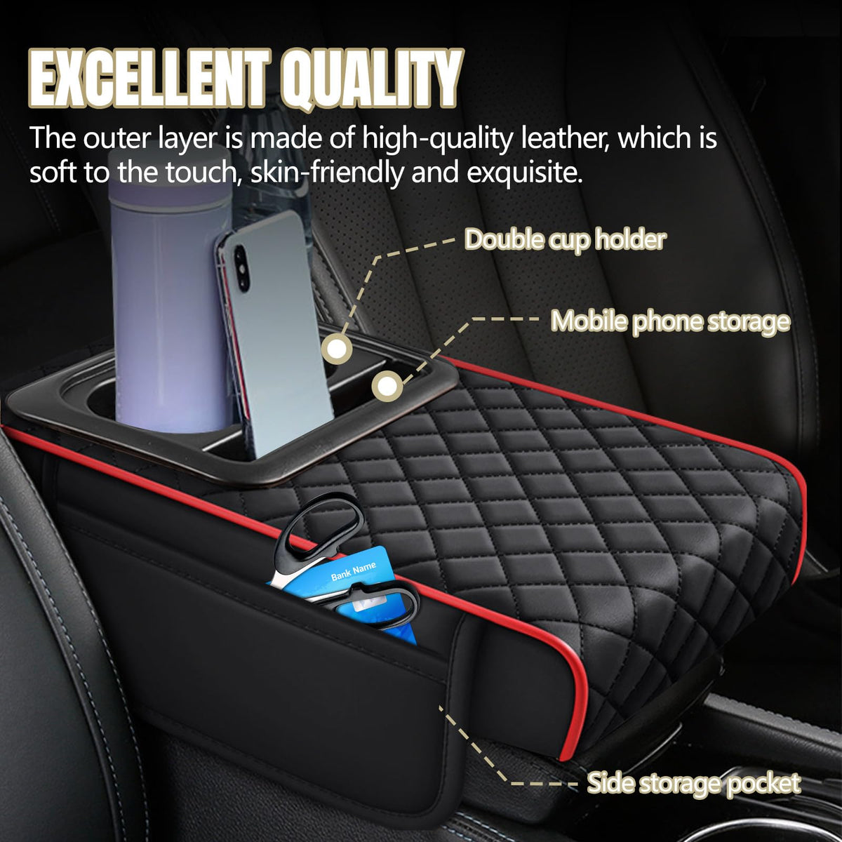 Hovom armrest in use with driver resting arm for reduced fatigue