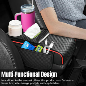 Hovom cup holder securing a beverage to reduce spills while driving
