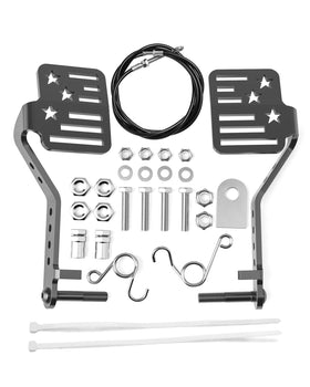 HOWBOW front view of big brake and throttle pedals showing improved grip