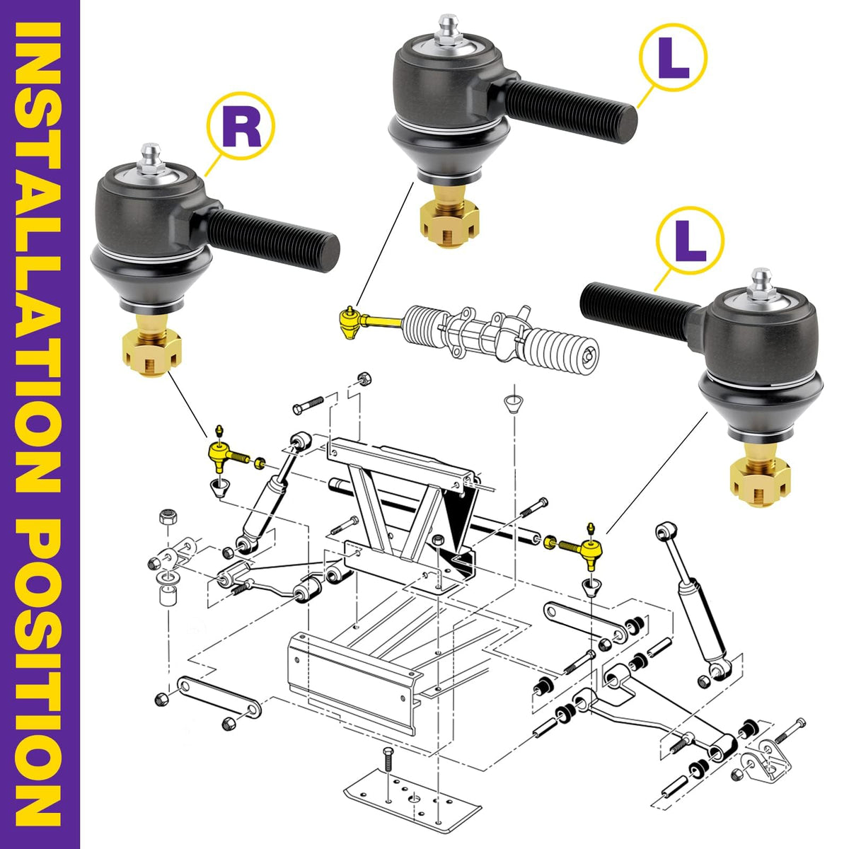 HOWBOW installed on Club Car steering linkage showing restored fit and improved steering precision