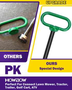 HOWBOW hitch mounted on a zero-turn mower for practical towing use