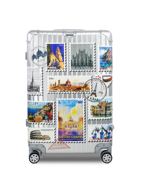 Hoxtosan front packaging showing 33 stickers for instant luggage ID