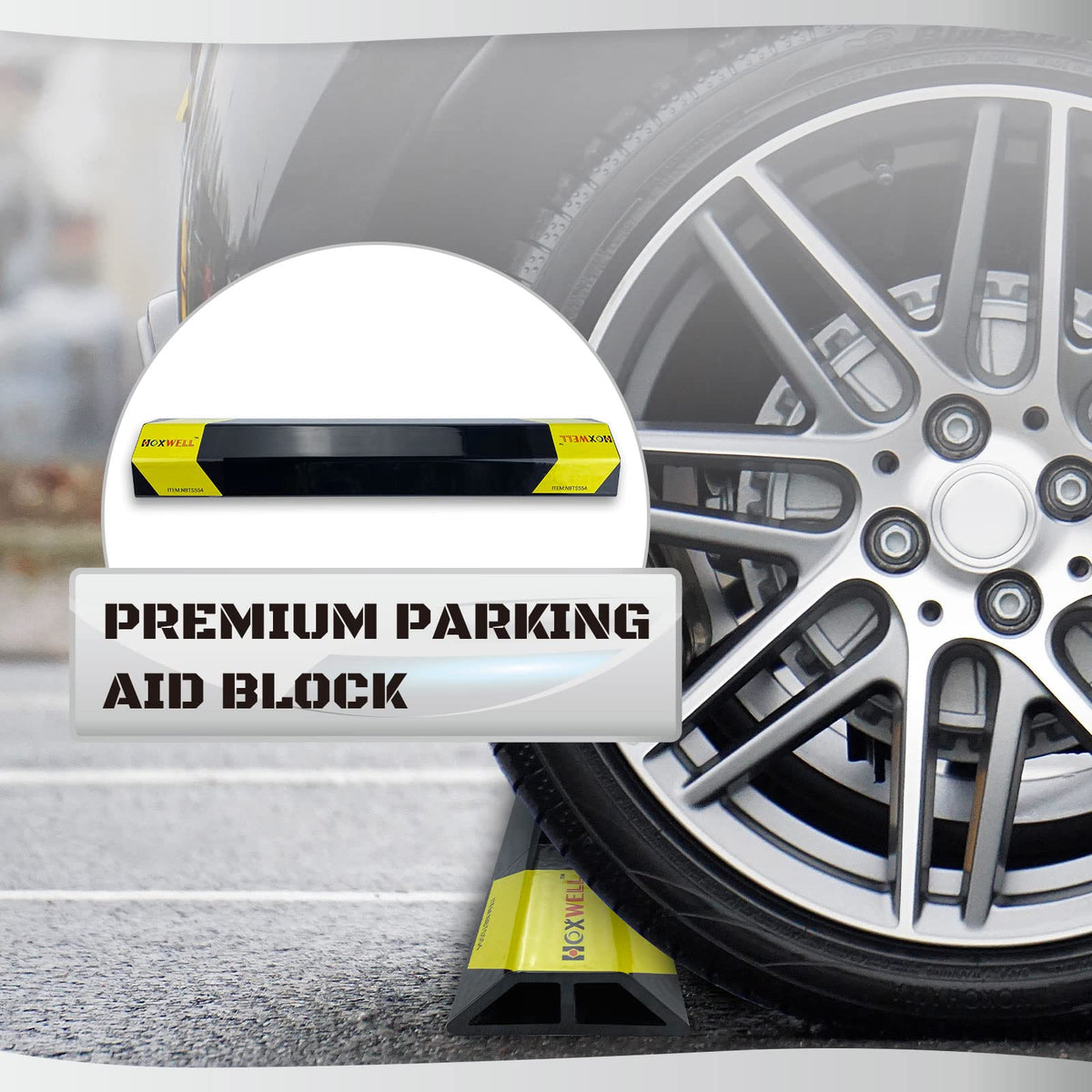 HOXWELL adhesive foam backside detail illustrating peel-and-stick application and secure floor grip