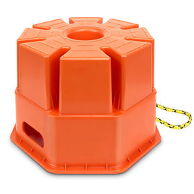 HOXWELL front view of orange jack block showing solid base and bright color for visibility