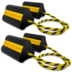 HOXWELL front view of four chocks showing compact storage and portability benefit
