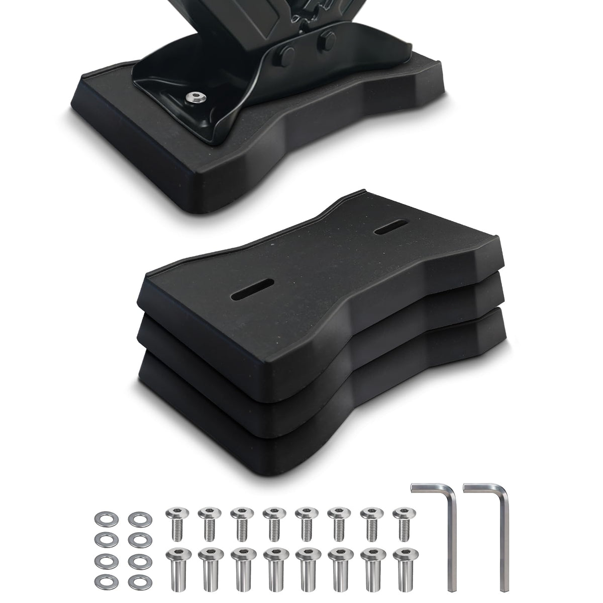 HOXWELL front view of four jack pads showing complete pack and shape, durable protection