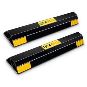 HOXWELL front view of two parking stoppers shows compact protection