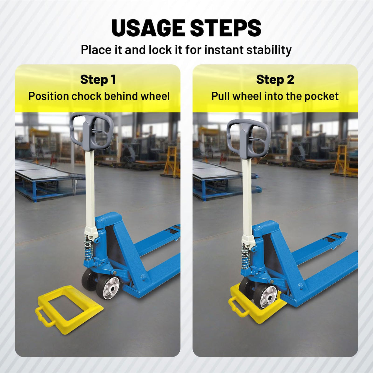HOXWELL in-use under a loaded pallet jack improving load stability