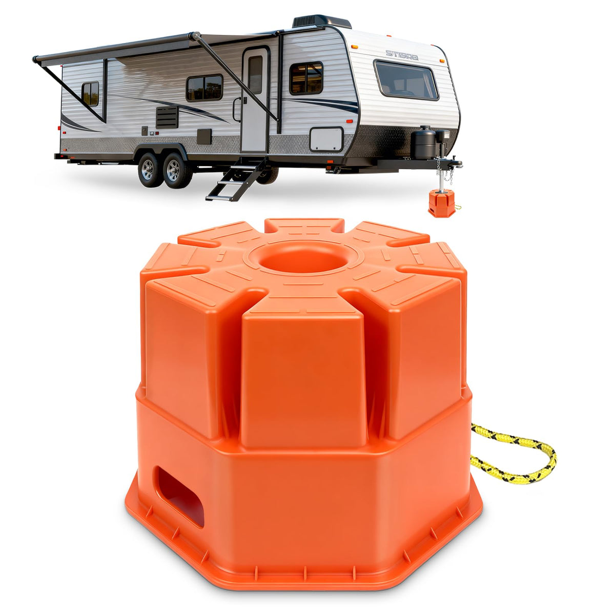 HOXWELL block supporting heavy load to demonstrate reinforced core and long-lasting strength