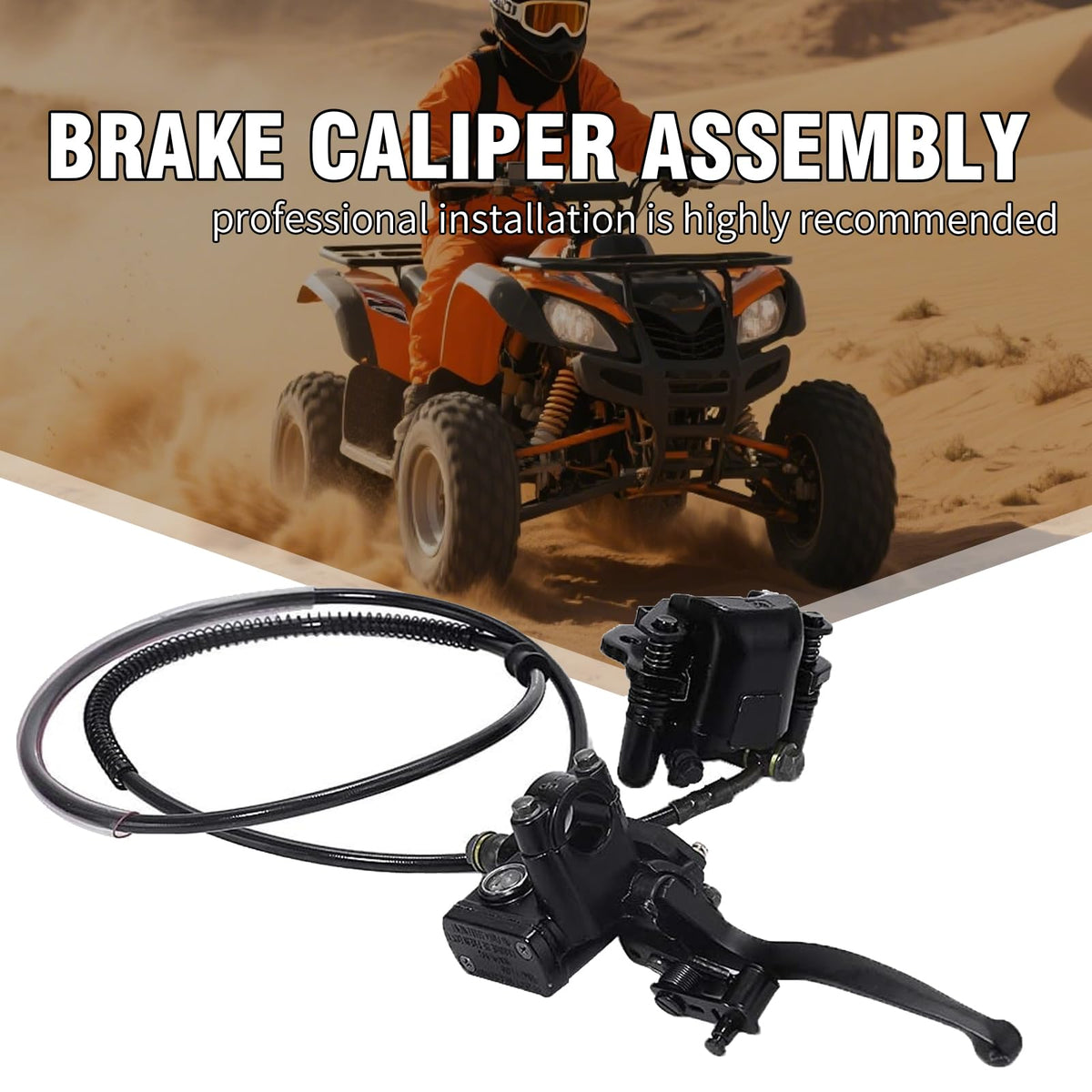 Hoypeyfiy installed on ATV rear showing real-world fit and improved stopping benefit