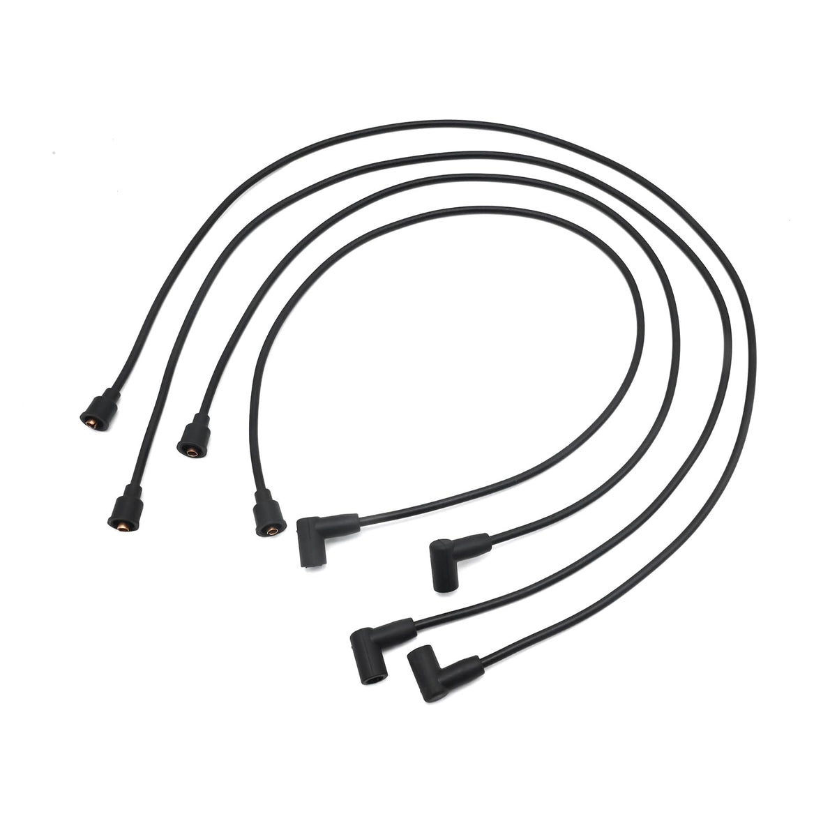 Hoypeyfiy four spark plug wires laid out to display package contents and wiring order
