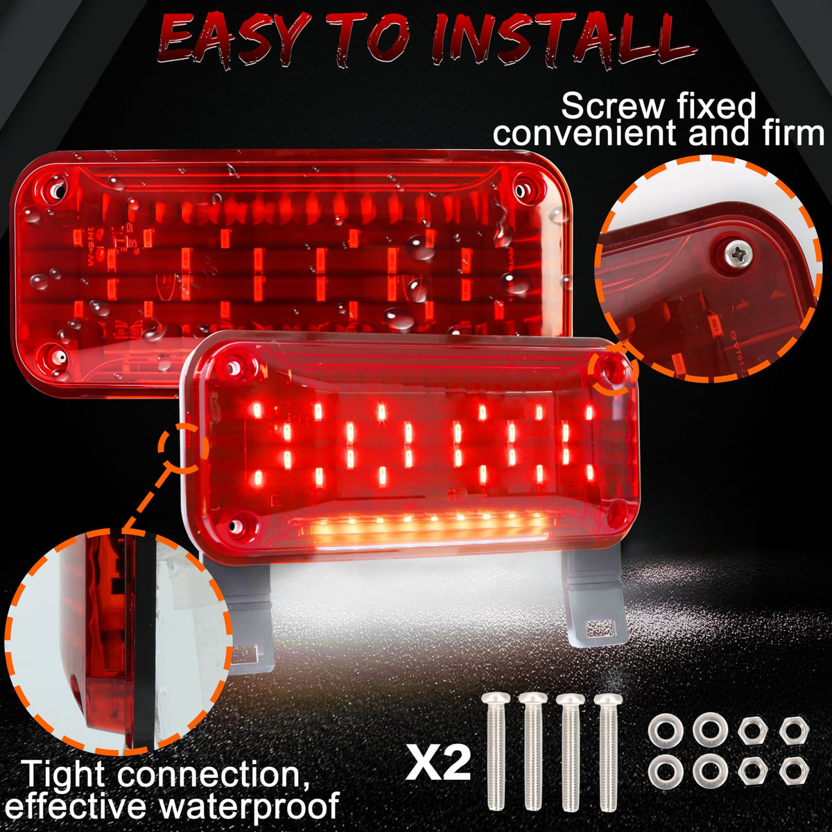 HOYUZA license plate light illuminated for clear nighttime plate visibility