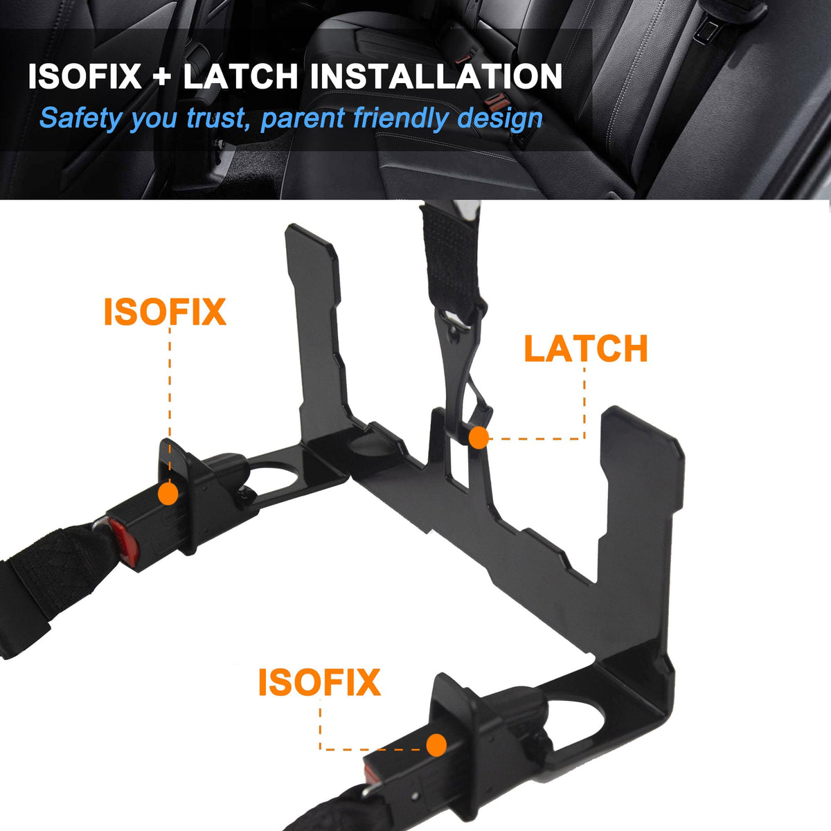 HOZHEM bracket attached to ISOFIX anchor demonstrates solid stability benefit