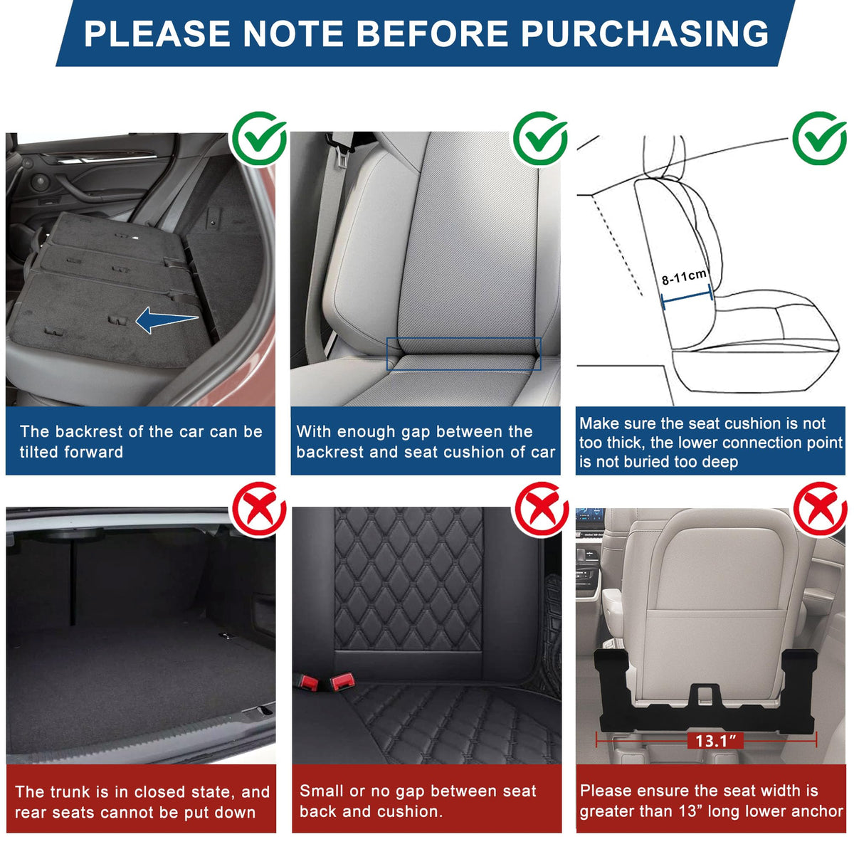 HOZHEM bracket next to child seat shows scale and easy compatibility benefit