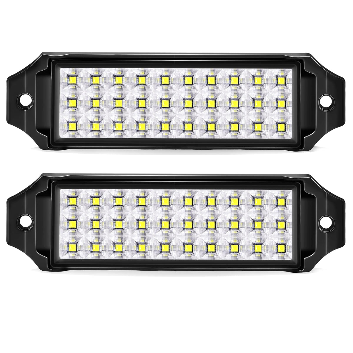 HOZILIFE front view flush mount LED pod showing low-profile fit and bright output