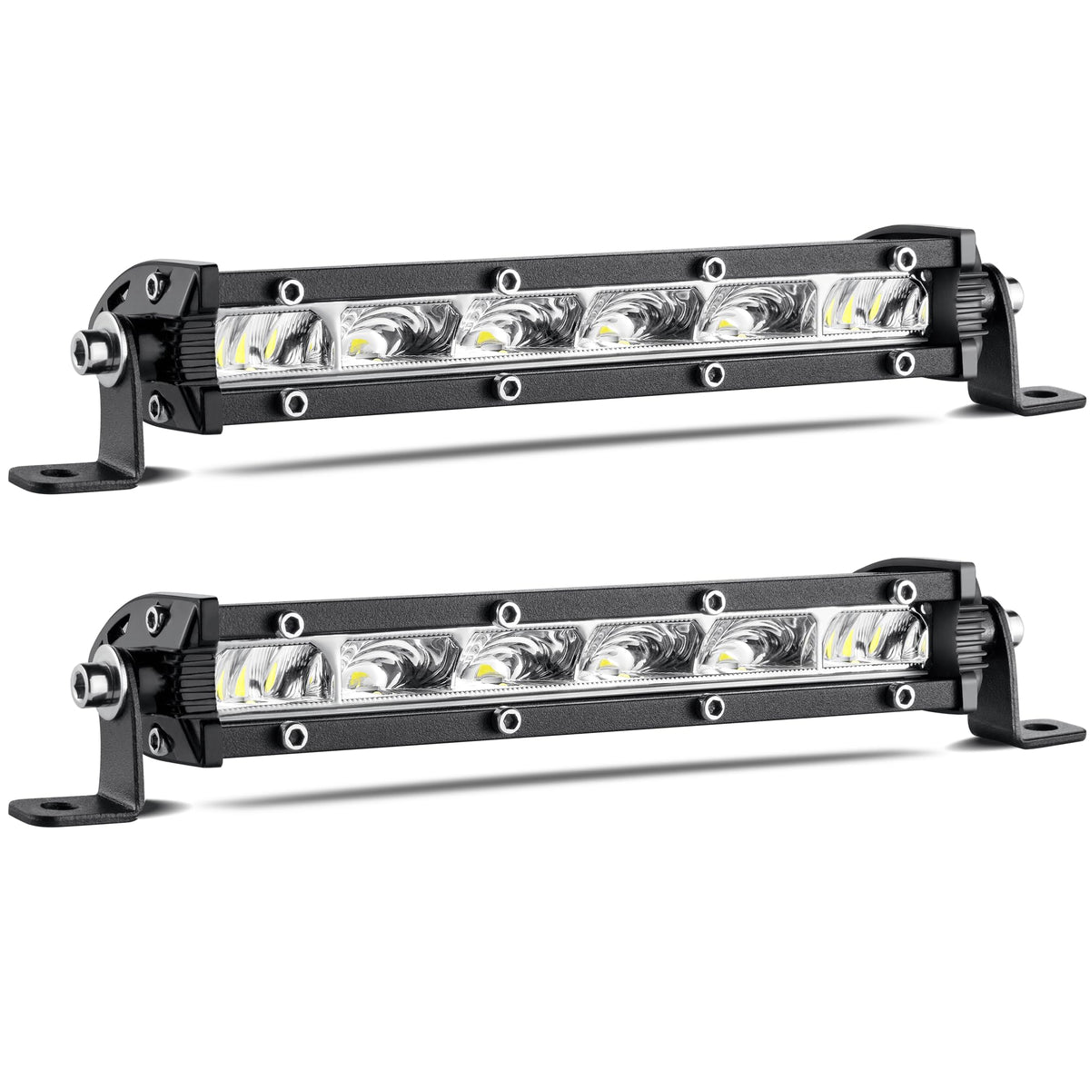 HOZILIFE front view of dual-beam LED pods showing compact brightness benefit