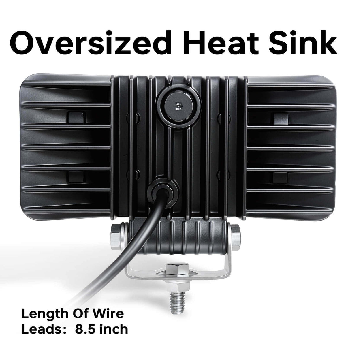 HOZILIFE oversized heat sink close-up showing improved cooling and durability