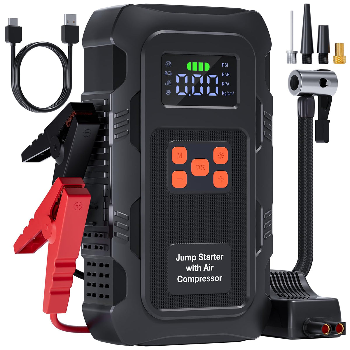 HPBS front view showing compact orange housing and handle for easy transport