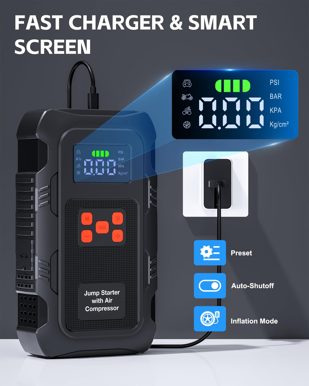 HPBS LED flashlight mode illuminated to improve roadside visibility and safety