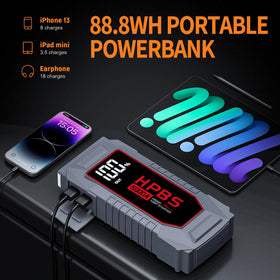 HPBS power bank ports with USB and Type-C for fast device charging benefit