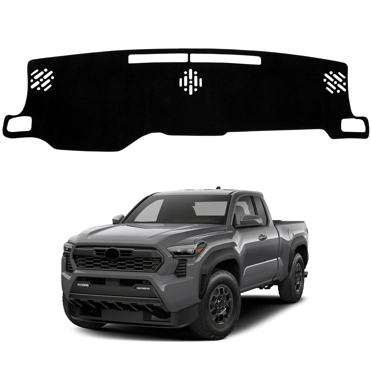 HPEVA front view of dash cover showing precise fit and sleek look for Tacoma