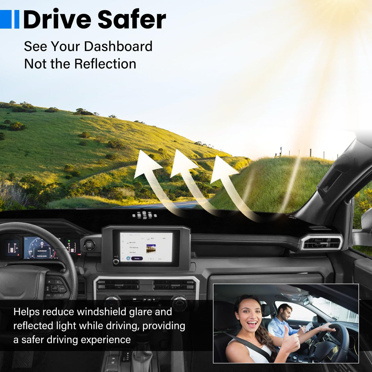 HPEVA installed dash cover in 4Runner interior protecting dashboard from UV