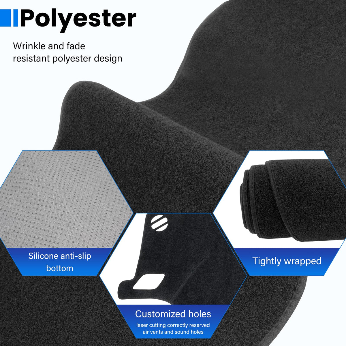 HPEVA underside showing Velcro and silicone backing for secure non-slip fit