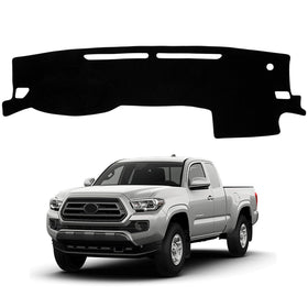 HPEVA front view of dash mat fitted for Tacoma showing neat fit and protection