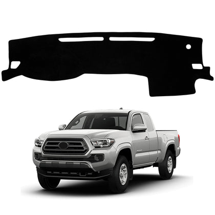 HPEVA front view of dash mat fitted for Tacoma showing neat fit and protection